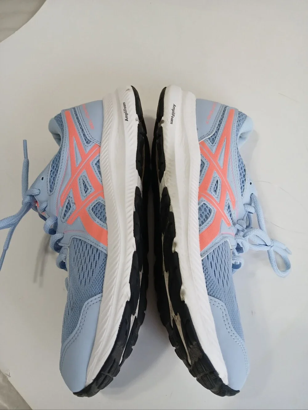 Asics Light Blue Running Sneakers with Coral Accents - Picture 9 of 11